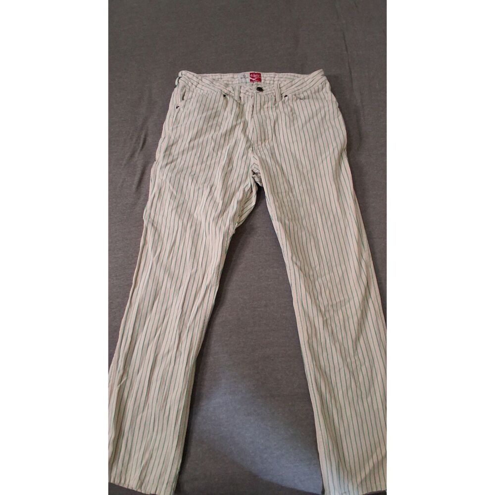 Brixton x Coca-Cola Men’s Size 32 White Green Stripe Pants 100% Cotton